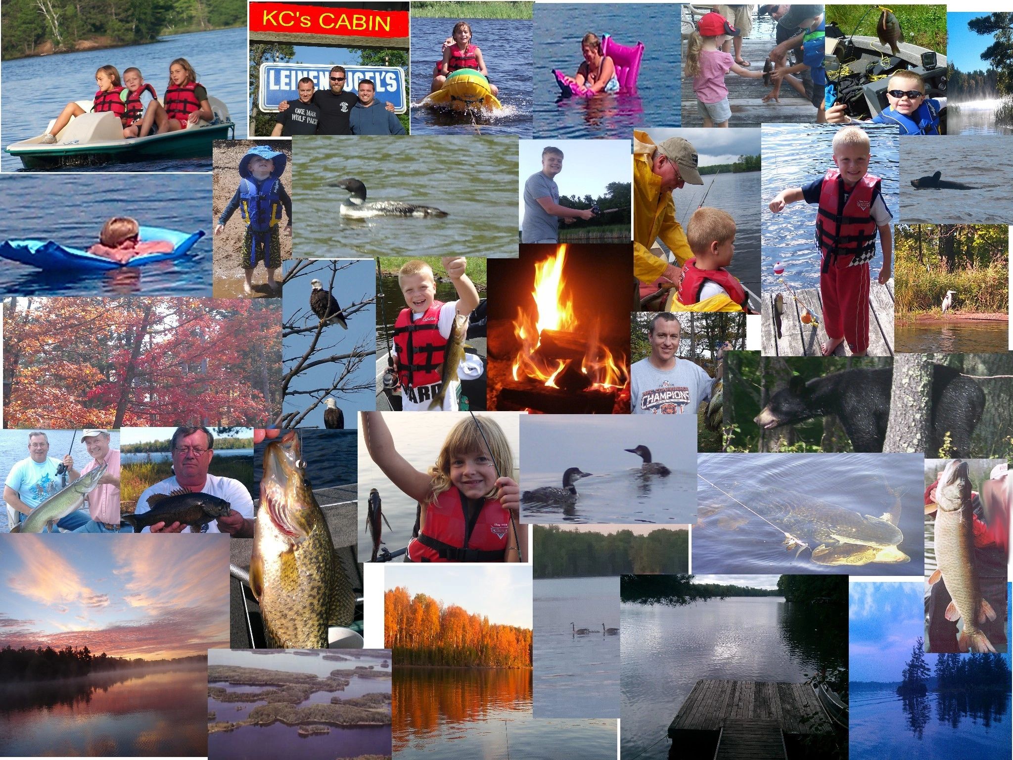 KC's Cabin vacation memories collage